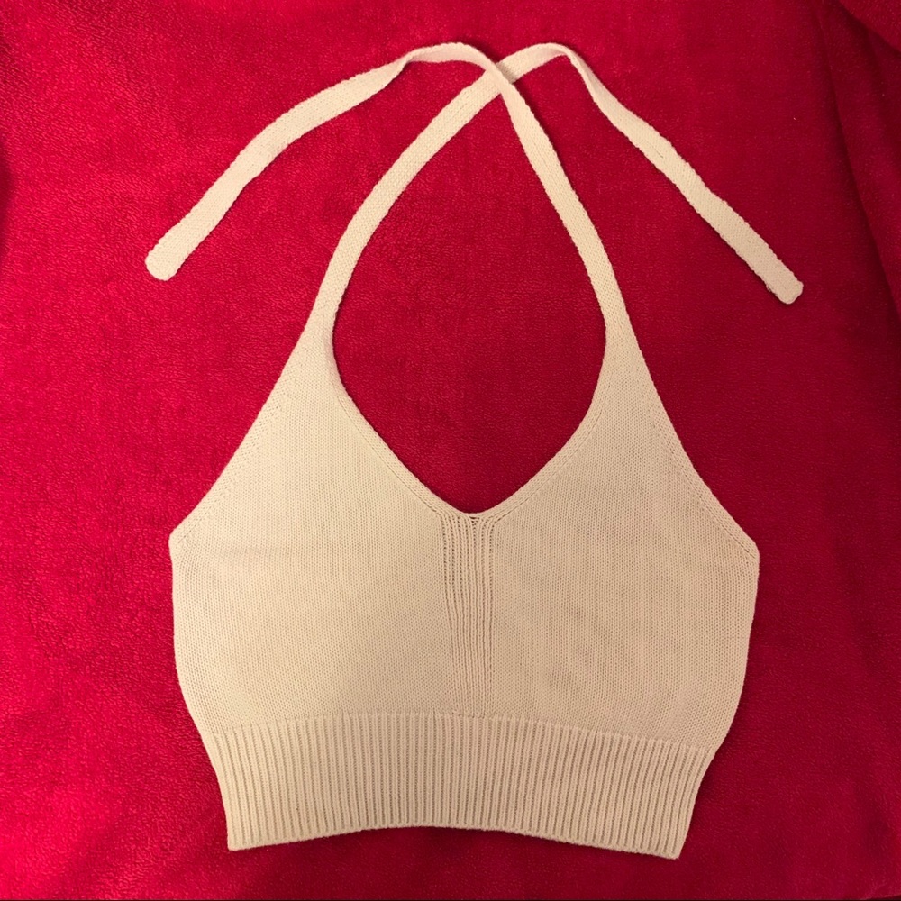 💕 H&M cropped, knit halter top